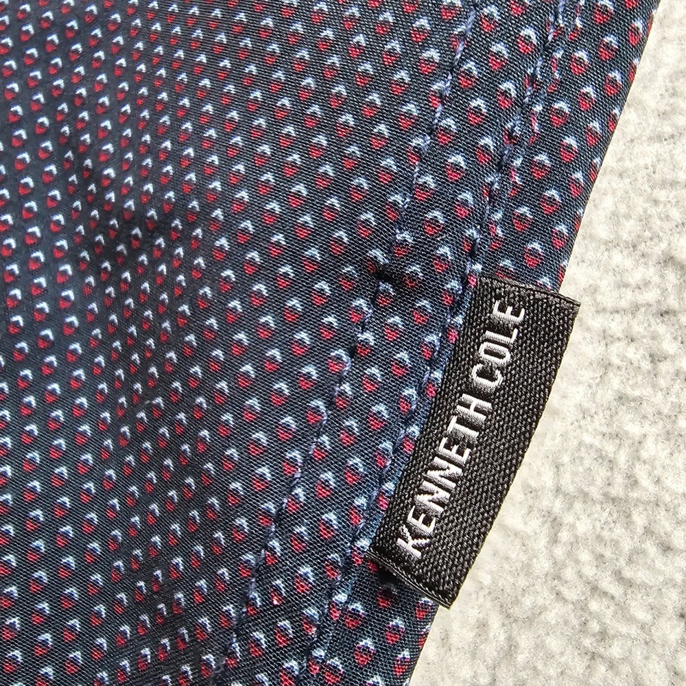 Kenneth Cole New York Long Sleeve Dress Shirt Men's L Burgundy Geometric Print - Picture 6 of 11